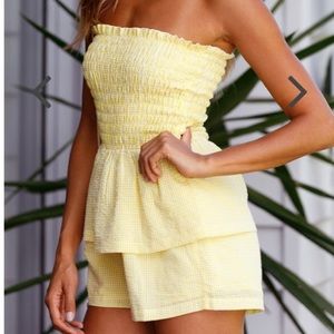Yellow Mura Romper